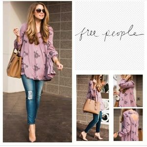 Free People size M Emma embroidered mini dress